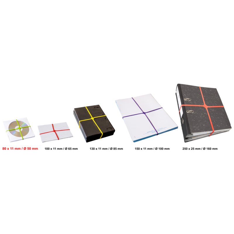 Läufer Élastiques Hercules assortiment de couleurs, 250×25 mm, 500 g